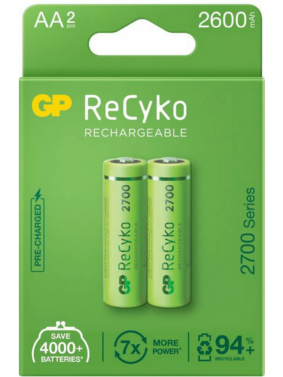 Аккумуляторы AA 2600mAh, 2шт GP купить по цене 787 ₽ в интернет-магазине  Wildberries | 205000274