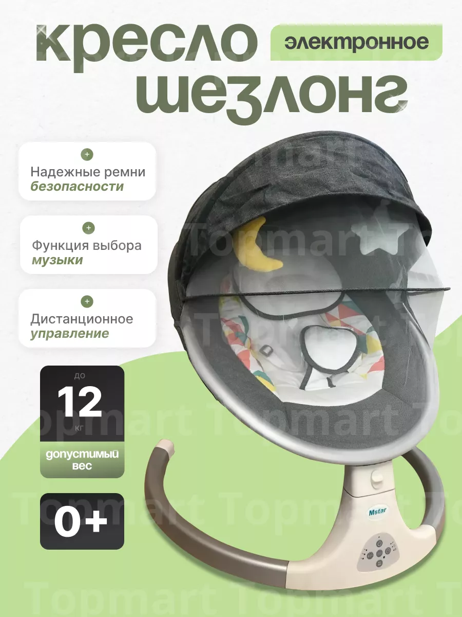 Электронные качели 4moms кресло-качалка MamaRoo New, Серебро