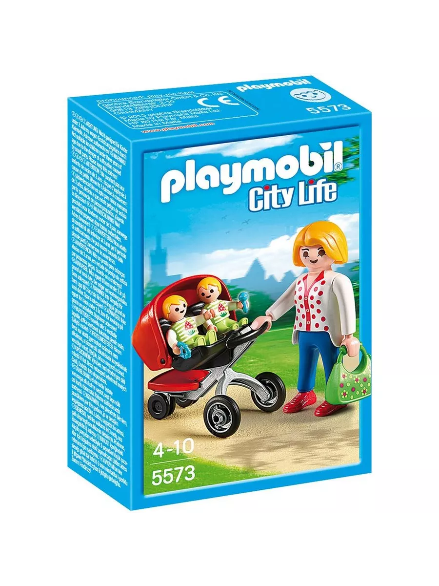 Конструктор Плеймобил 5573 Мама с коляской и близнецами Playmobil купить по  цене 1 289 ₽ в интернет-магазине Wildberries | 206696546