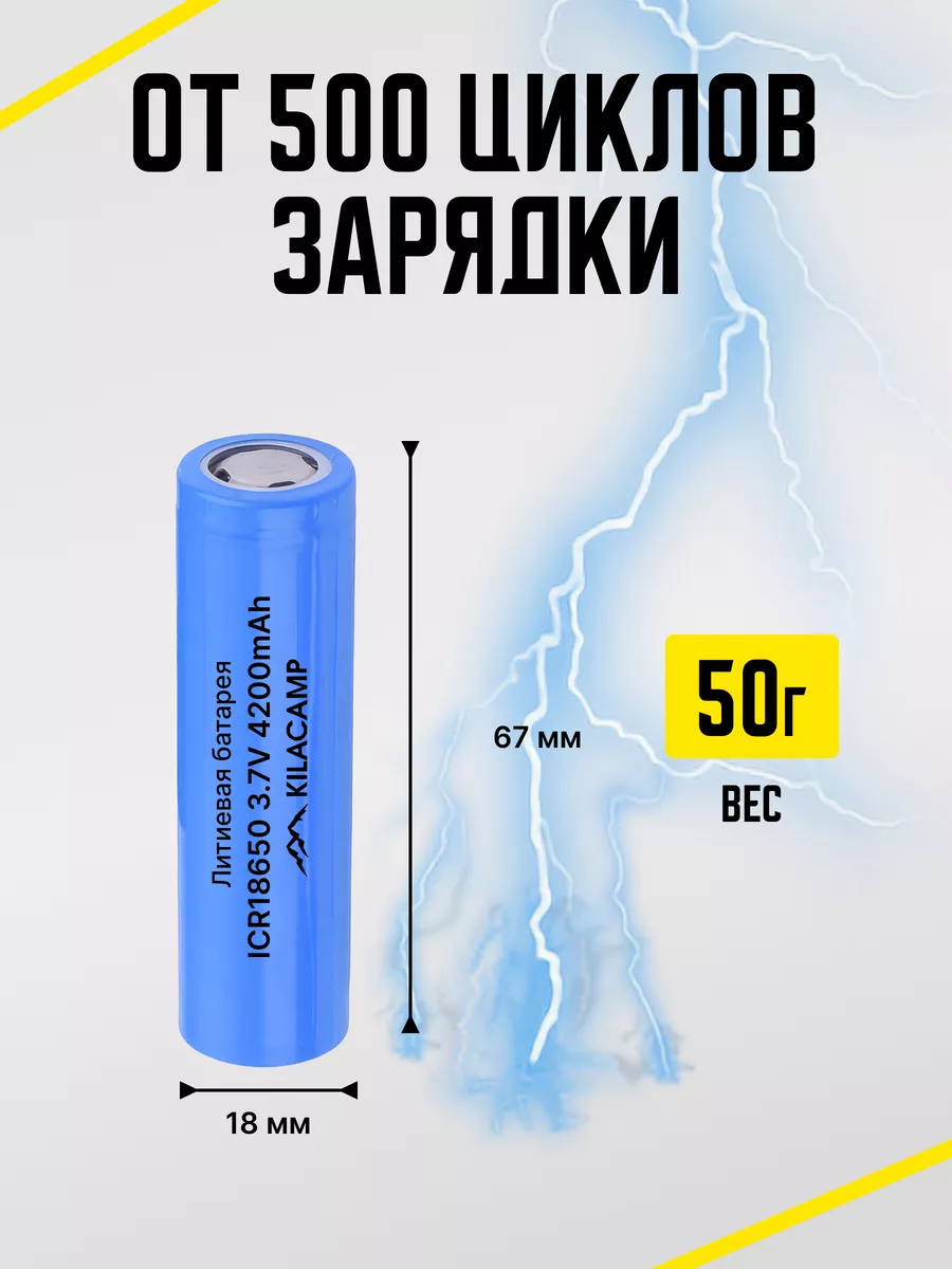 Аккумуляторные литиевые 2 шт батарейки 18650 KILACAMP купить по цене 535 ₽  в интернет-магазине Wildberries | 207475639