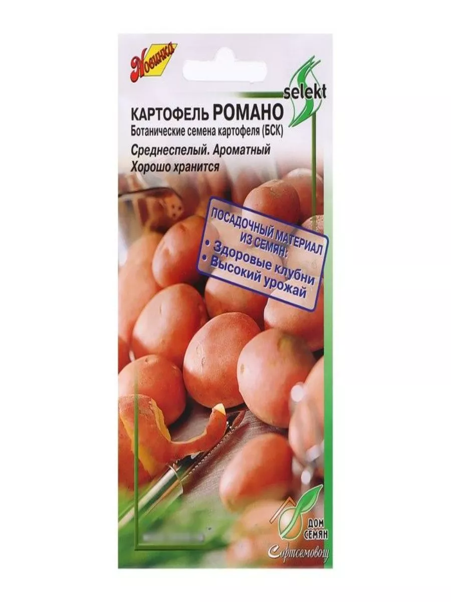 Семена Картофель Романо, 3 пакетика по 25 семян Дом семян купить по цене  370 ₽ в интернет-магазине Wildberries | 207578024