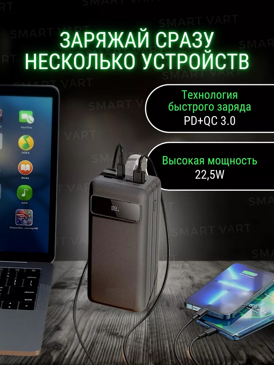 Power Bank внешний аккумулятор 80000 mAh с быстрой зарядкой SmartVart  купить по цене 0 р. в интернет-магазине Wildberries в Беларуси | 208165376