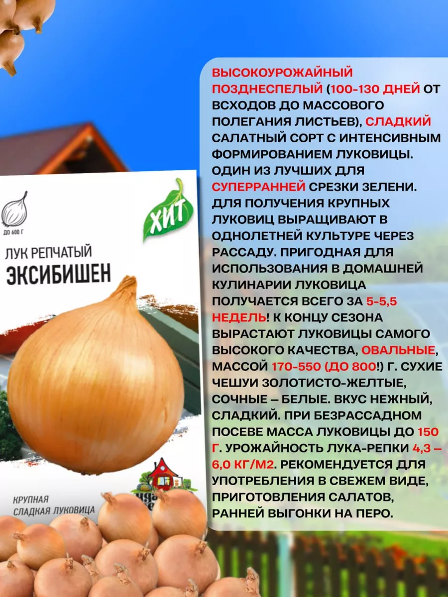 Семена Лука репчатого Эксибишен серия Хит Гавриш купить по цене 84 ₽ в  интернет-магазине Wildberries | 208299222