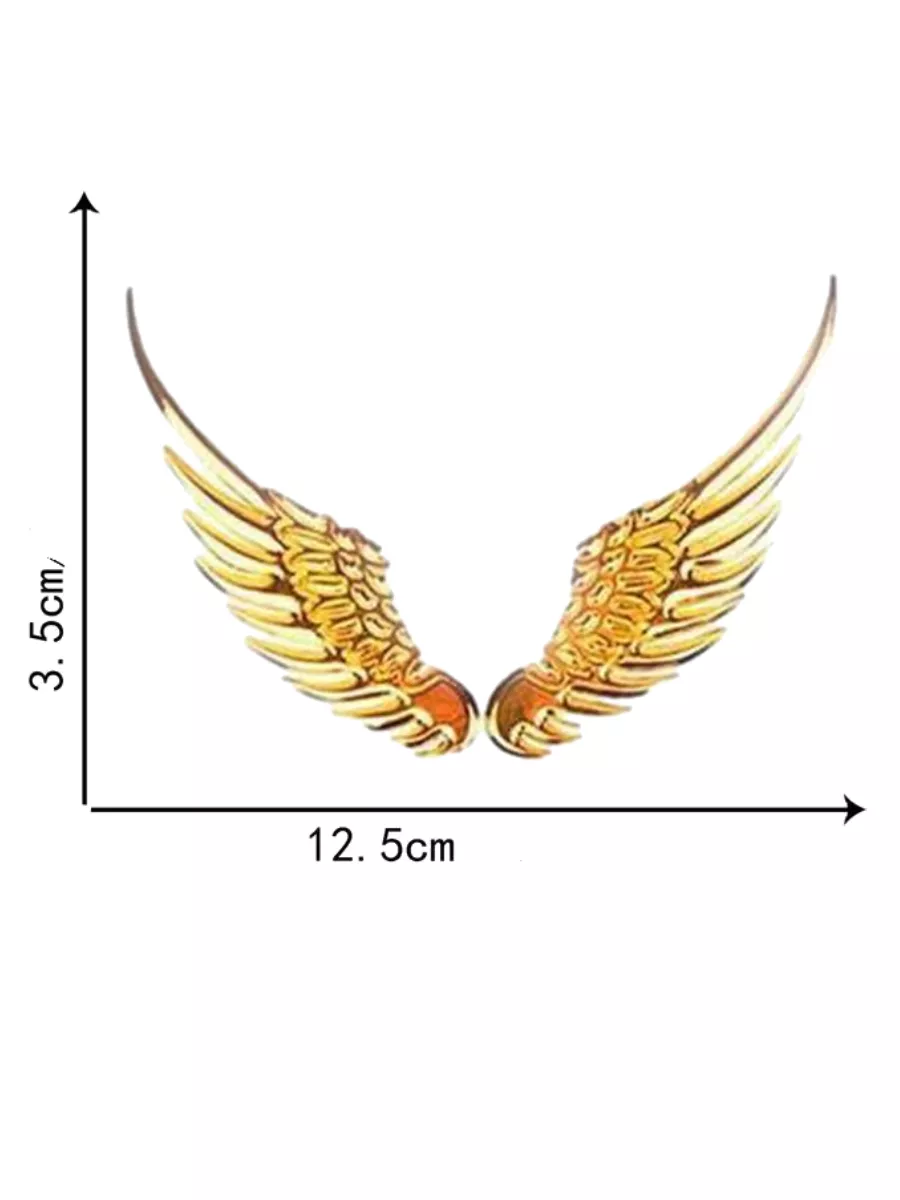 Наклейка шильдик на авто Крылья Ангела золото 2шт