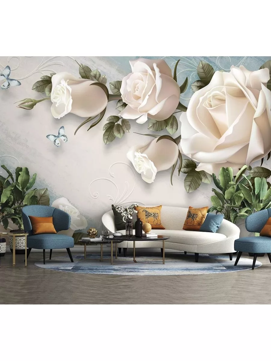 Фотообои 3d флизелин виниловые цветы для кухни зала спальню гостиную на стену фото обои 400х270 см