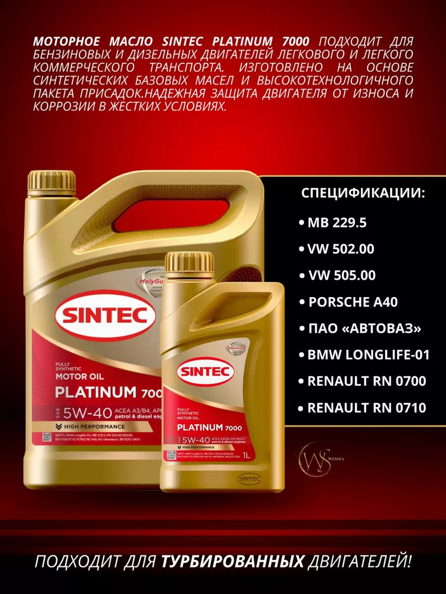 Sintec premium 5w 40 отзывы