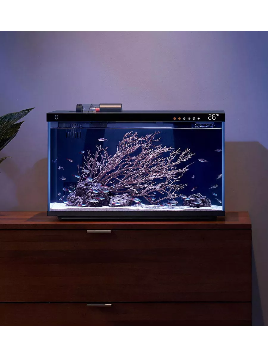 умный аквариум xiaomi mijia smart fish tank myg100, аквариум mijia smart fish tank, аквариум ксиаоми 30, умный аквариум xiaomi 30