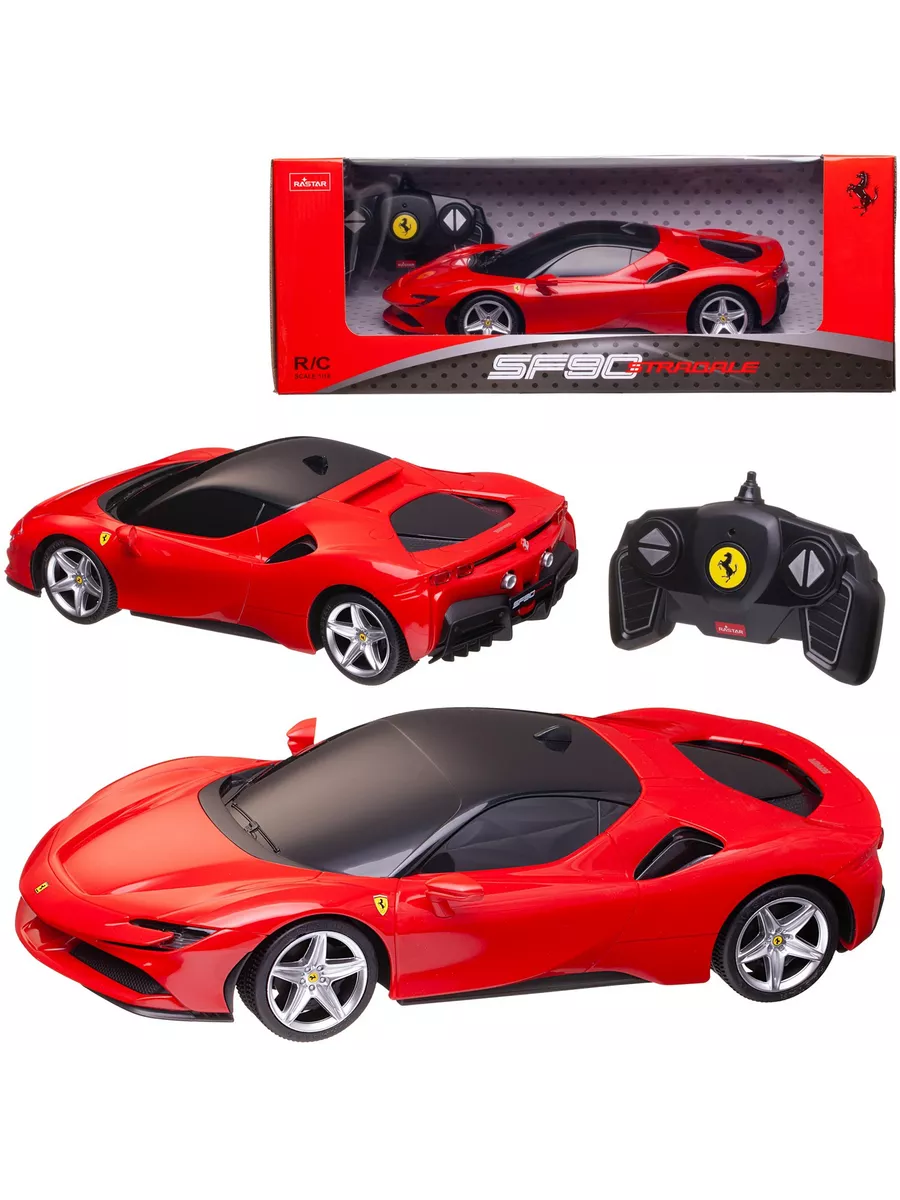 RASTAR Машина р у 118 Ferrari SF90 Stradale 24G цвет красный фары с