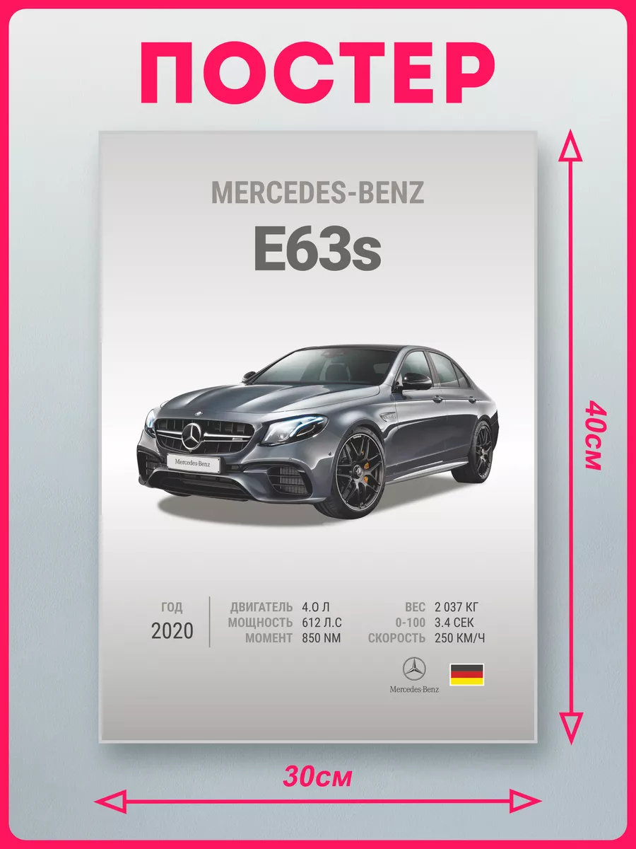 Постеры на стену авто Mercedes E63s KRASNIKOVA купить по цене 449 ₽ в  интернет-магазине Wildberries | 210358951