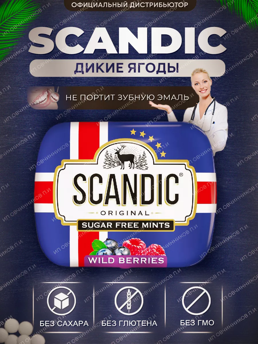 Конфеты без сахара со вкусом Лесные ягоды SCANDIC купить по цене 4,35 р. в  интернет-магазине Wildberries в Беларуси | 210702905