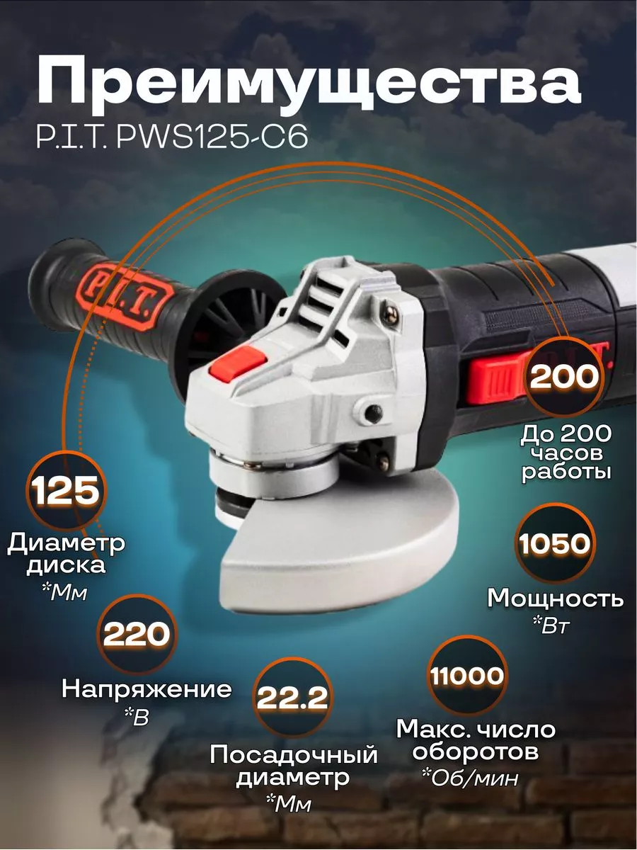 P.I.T. Болгарка угловая шлифовальная машина