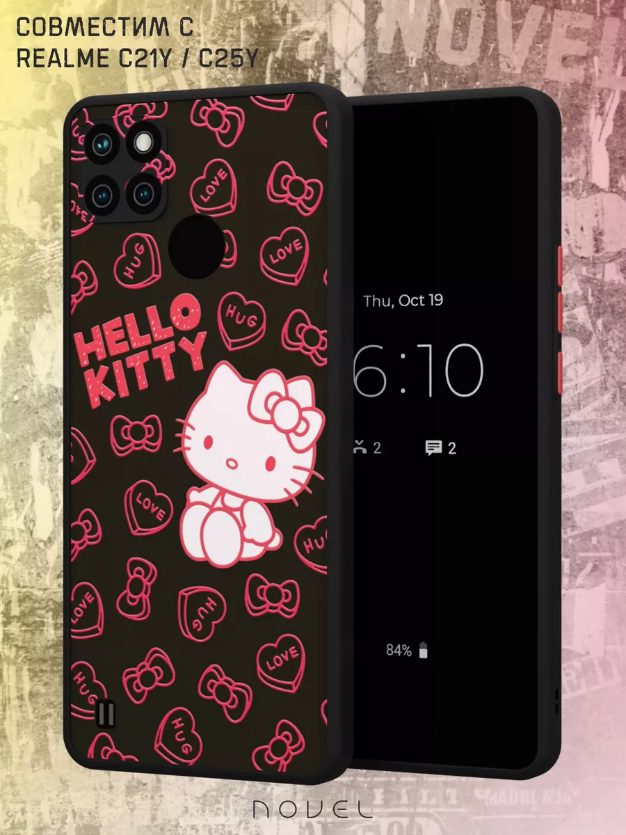 N.O.V.E.L. Чехол-бампер на realme C21y с принтом Hello Kitty