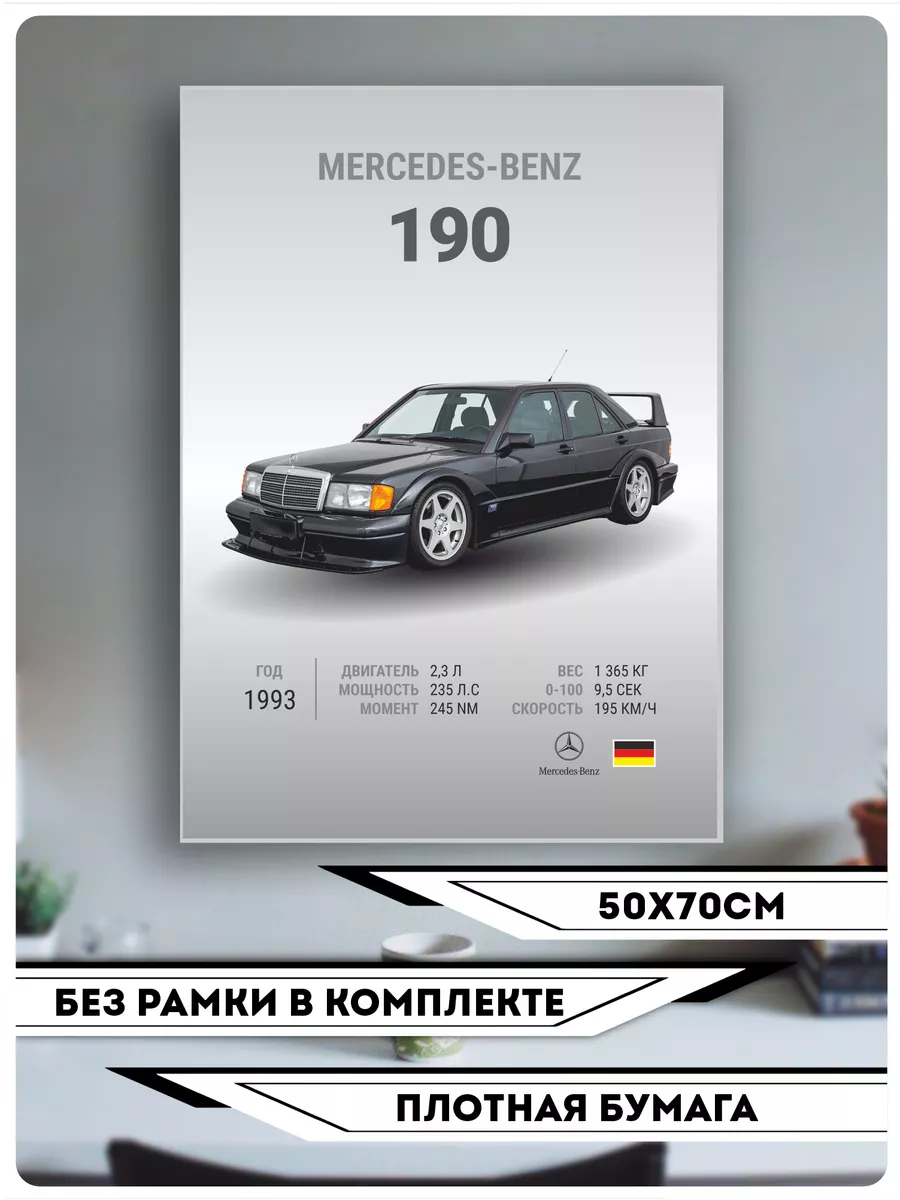 KRASNIKOVA Постеры на стену Авто Mercedes-Benz 190