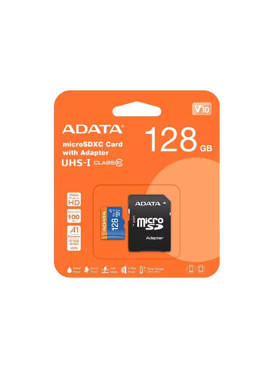 Карта памяти microSDXC UHS-I Class 10 A1 128 Гб с адаптером ADATA купить по  цене 44 р. в интернет-магазине Wildberries в Беларуси | 211677317