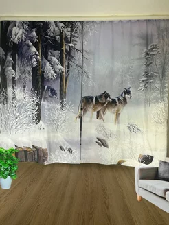 Комплект фотоштор 3D габардин 290х260 Digital Printing Textile 211793197 купить за 2 523 ₽ в интернет-магазине Wildberries