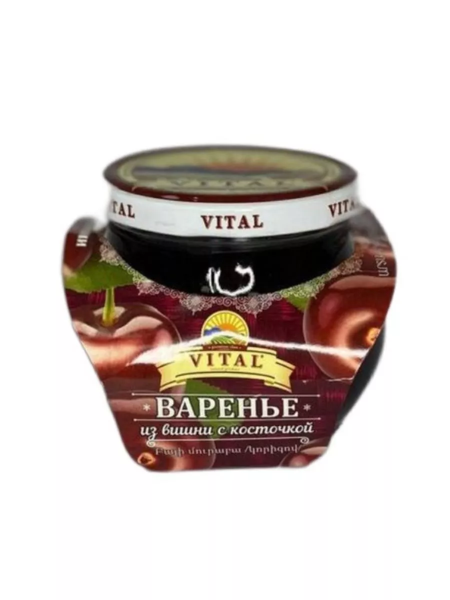 Варенье из вишни с косточкой 430г Vital купить по цене 386 ₽ в  интернет-магазине Wildberries | 211950540