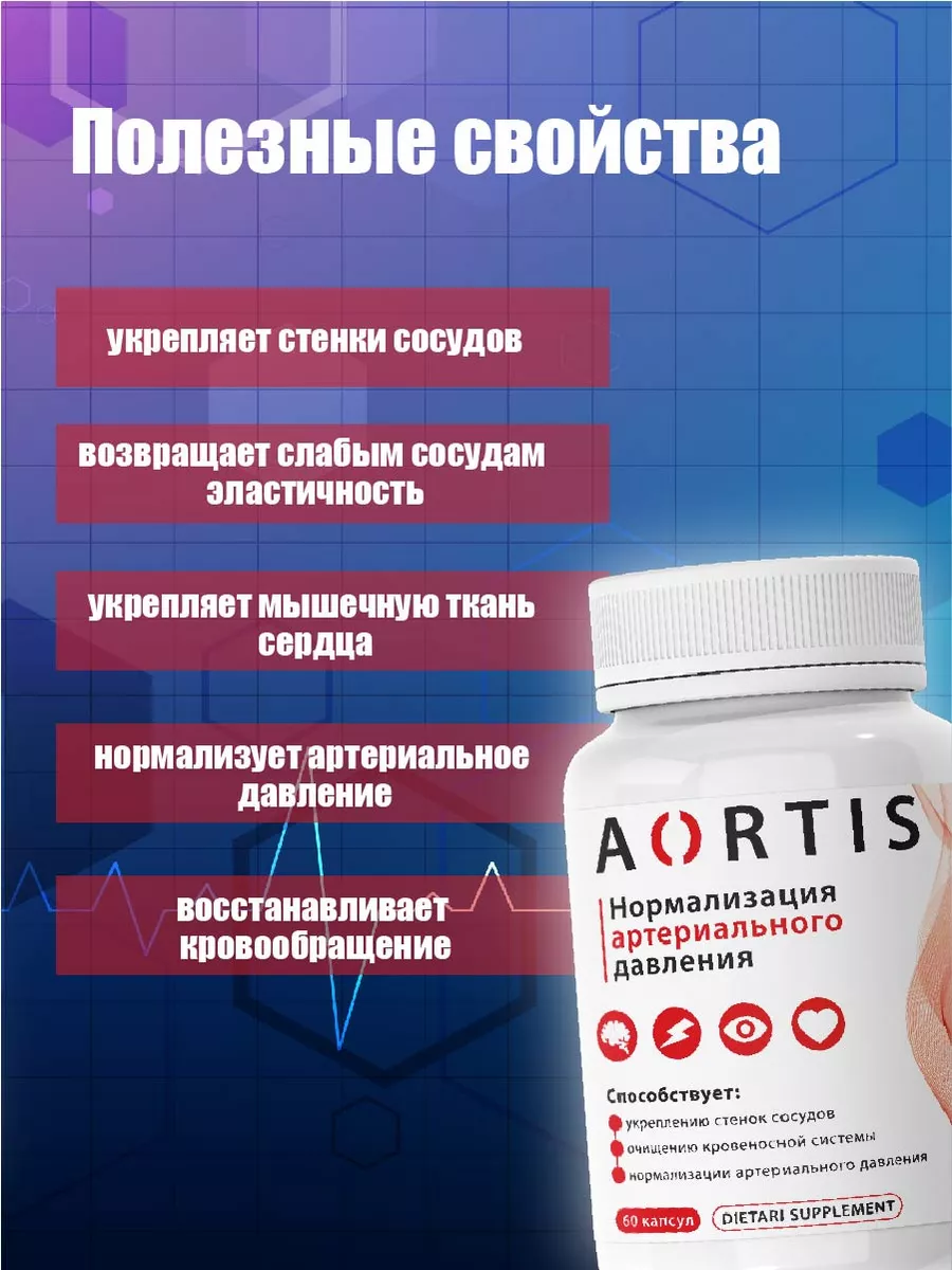 Средство для сердечно-сосудистой системы AORTIS Аортис купить по цене 425 ₽  в интернет-магазине Wildberries | 212954177