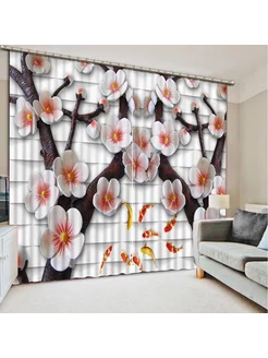 Комплект фотоштор 3D габардин 290х260 Digital Printing Textile 213296611 купить за 2 323 ₽ в интернет-магазине Wildberries