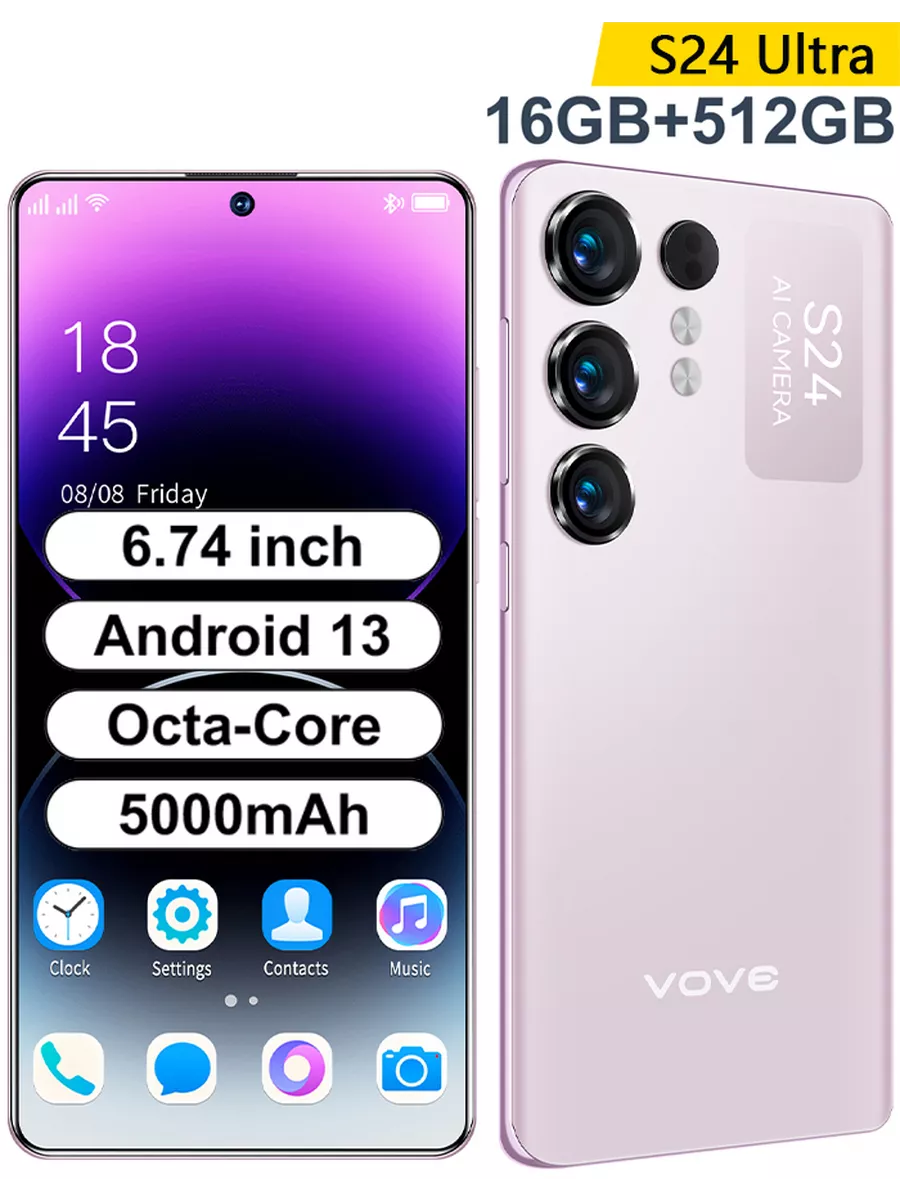 Смартфон S24 Ultra 16 ГБ + 512 ГБ Телефон android память Vove купить по цене  7 729 ₽ в интернет-магазине Wildberries | 213758899