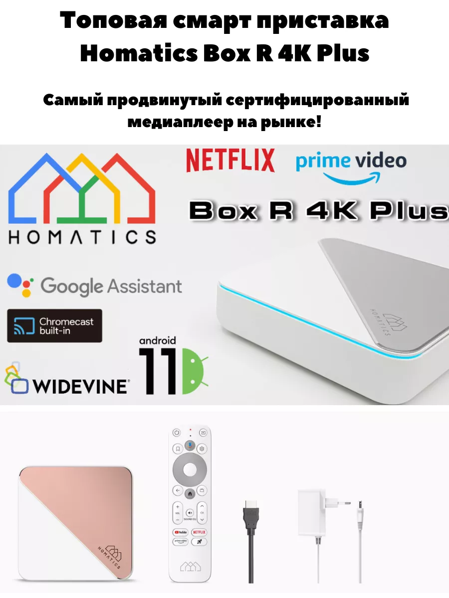 Медиаплеер топовая смарт приставка Box R 4K Plus Homatics купить по цене  374,56 р. в интернет-магазине Wildberries в Беларуси | 214874519