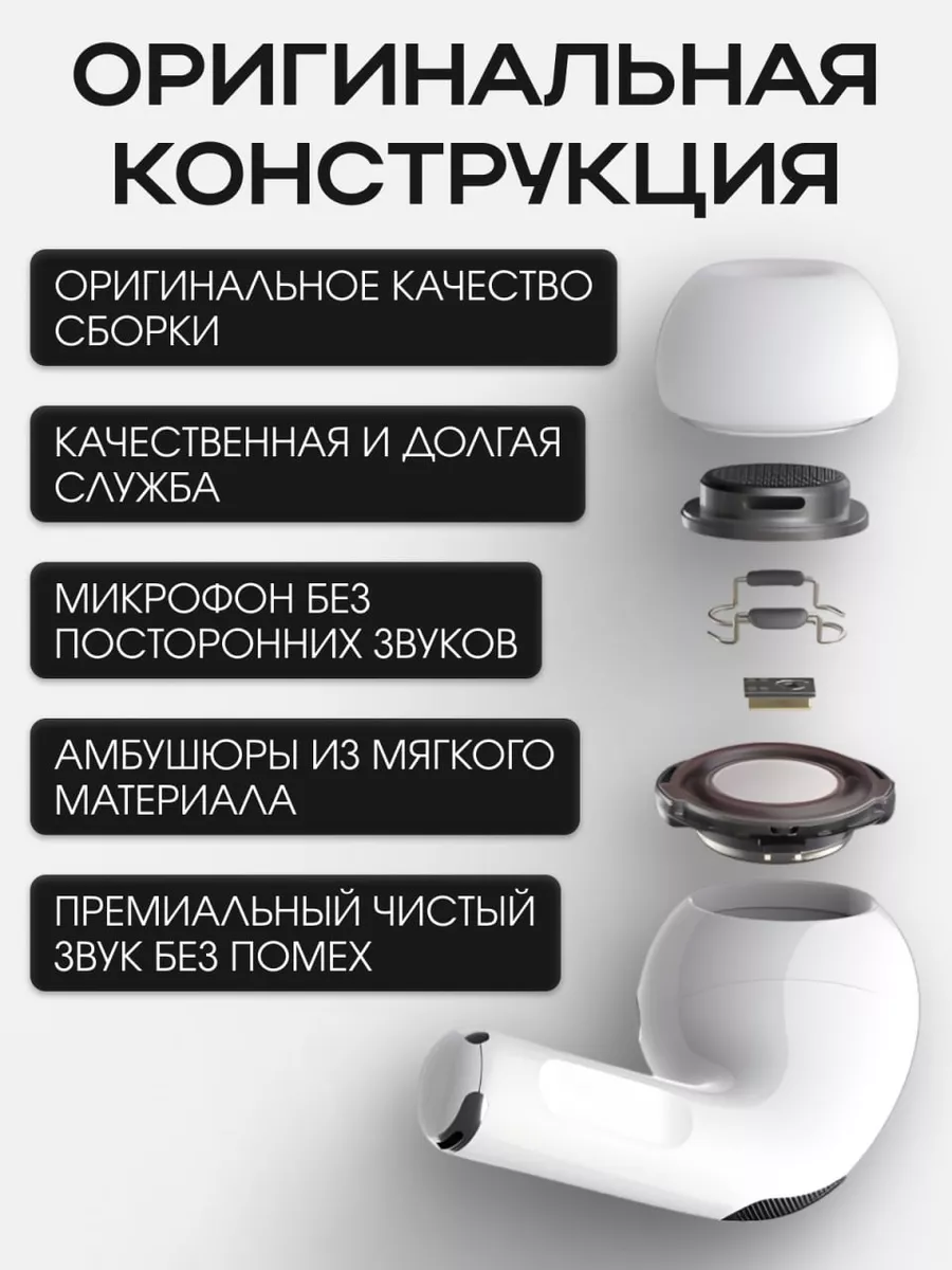 ТЕХНО Наушники беспроводные AI PODS PRO 2 для айфон и андроид