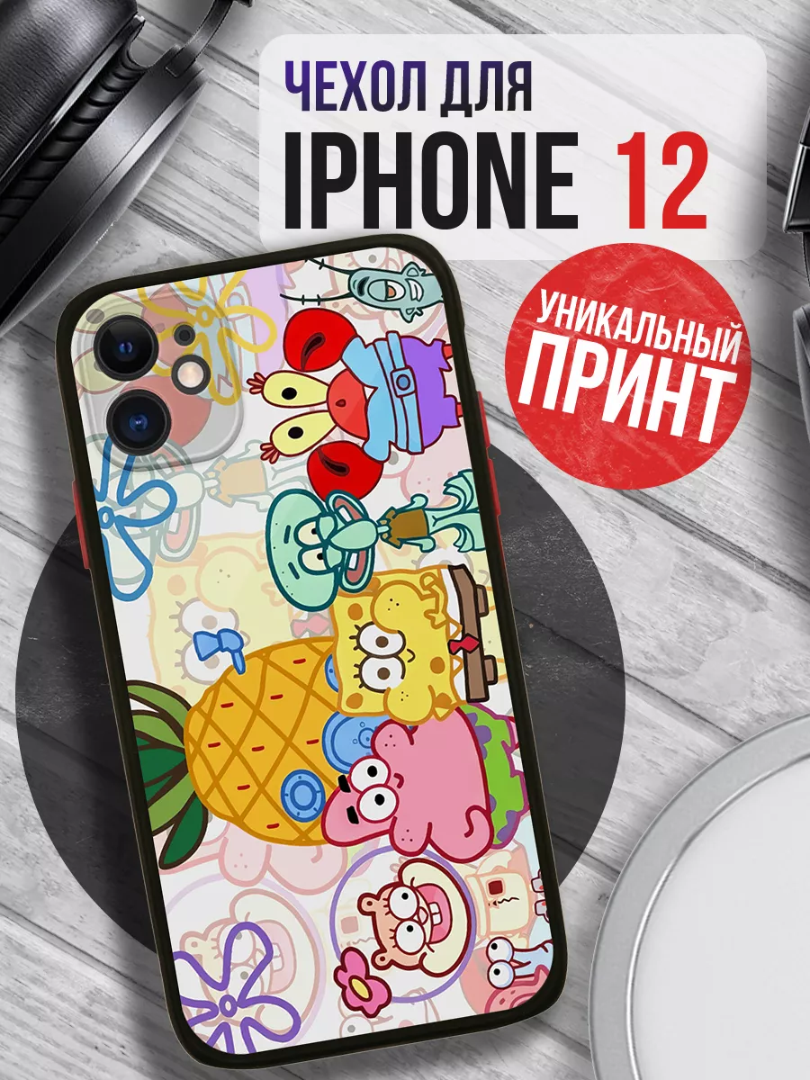 MeowCase Чехол на IPHONE 12 с принтом бсд детский мультяшный