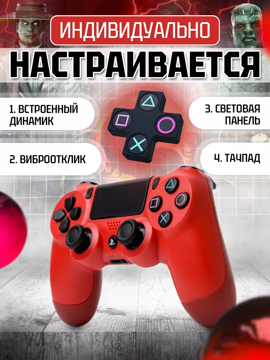 Геймпад джойстик для приставки PS4 пк телефона PlayStation купить по цене 1  148 ₽ в интернет-магазине Wildberries | 216002015