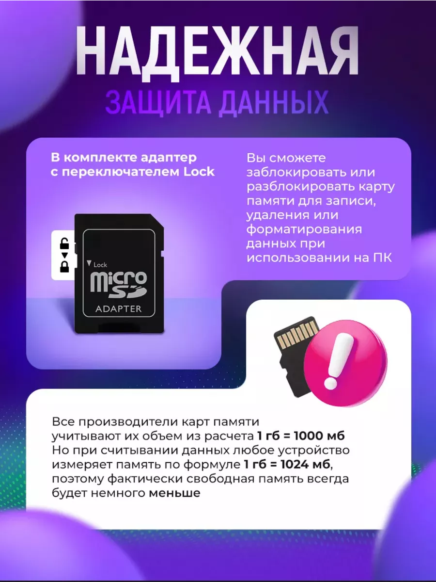 BerGuz Карта памяти 128 гб micro sd для телефона