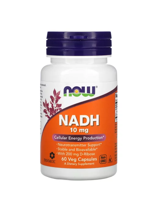 Now Foods NADH, 10 мг, 60 капсул