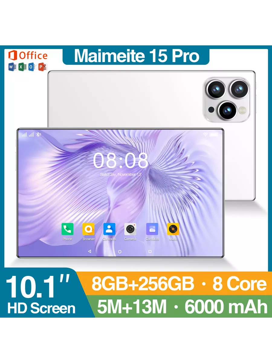 MAIMEITE Планшет 15 PRO 8 256 ГБ Поддержка sim-карты