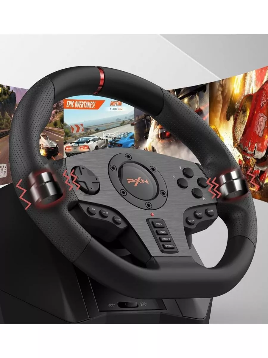 PXN Игровой руль PXN V900 Gaming Racing Wheell Black