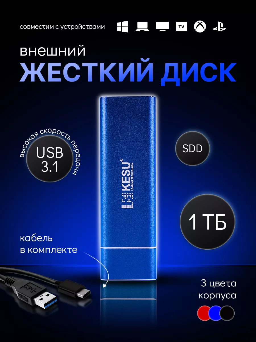 Внешний жесткий диск SSD 1ТБ